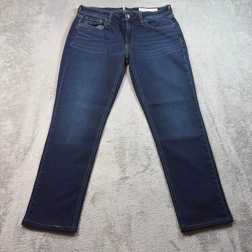 Rag & Bone Dre Jeans Women 27 Bianca Dark Blue Denim Low-Rise Slim Boyfriend